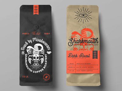 Sharkmouth Coffee Roastery dayton graphic design graphicdesign handdrawn illustrator ohio photoshop print print design procreate