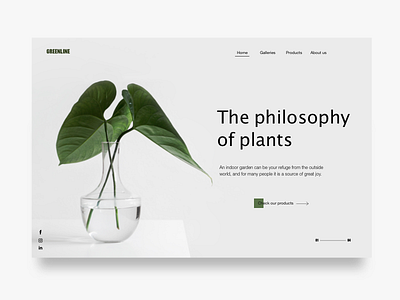 Philosophy of Plant clean header landing page minimal minimalist neat plants website