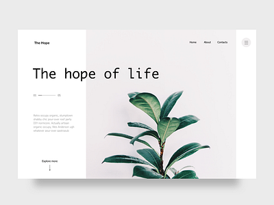 Hope of life clean green landing page leaf minimalism plants website