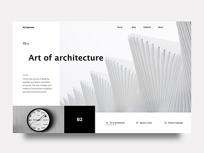 Art of architecture clean clock header lamp landing page minimalism website