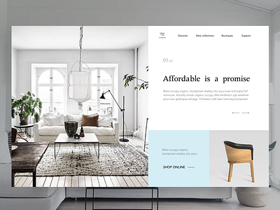 Daily exercise_furniture chair clean furniture header lamp landing page minimal minimalism website