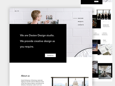 Landing page_design studio agency clean design studio header landing page minimal minimalist website