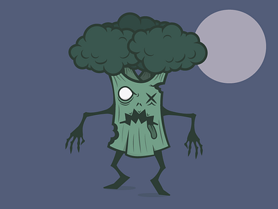 Broccombie 2d broccoli halloween illustration illustrator vector zombie