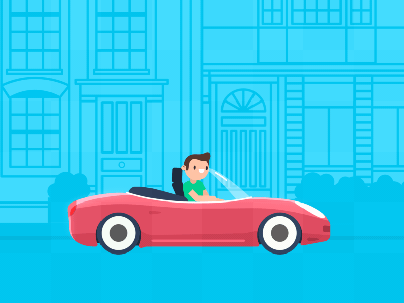 Car loop -- Ridelink 2d animation car city fast flat illustration ride