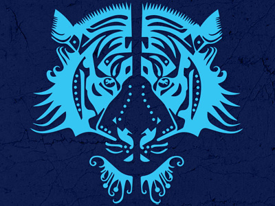 Blue tiger animal spirit blue illustration tiger