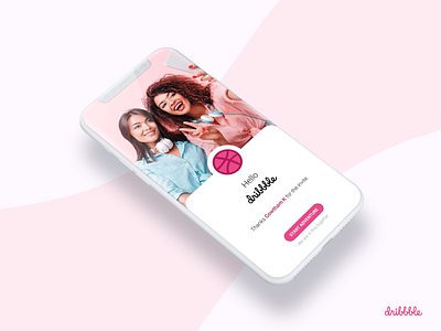 Hello, Dribbble 3d app care cute design dribbble girls girly hello hello dribble hello world landing mobile pink platform ui userinterface ux woman
