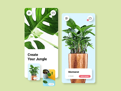 Create Your Jungle app design e commerce icons images mobile ui userinterface ux webshop