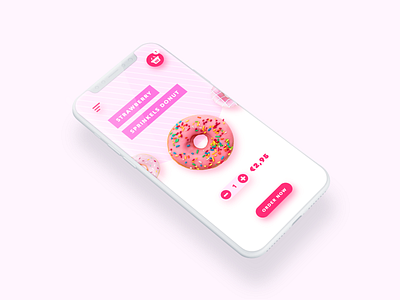 Order a donut app branding categories design donut dribbble ecommerce food hello menu mobile order pink playfull scroll select ui ux
