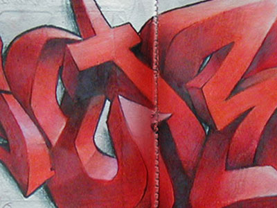 Flava-Aid 3 d colored pencil graffitti markers red