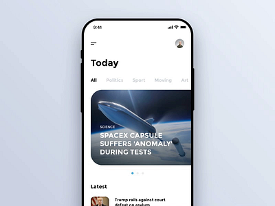 News App Animation animation app clean design flat minimal type ui ux web