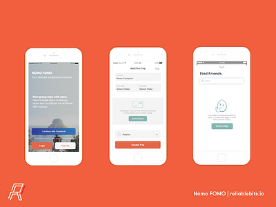 Nomo FOMO - Travel App mobile ui ux