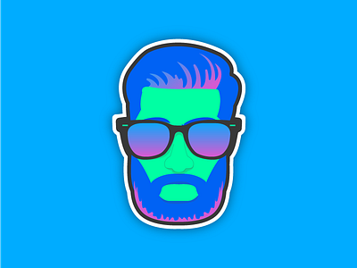 Hipster - Illustration color crazy glasses hair hipster insta