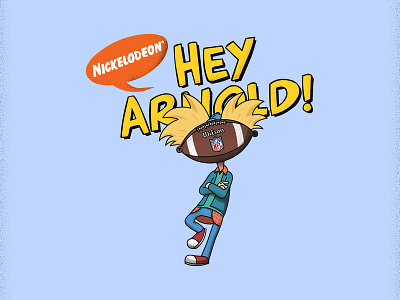 Hey Arnold! - Illustration arnold art branding colour design flat football fun illustration invite logo newpost nickelodeon ui ux vector