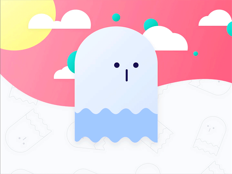 Boo the little ghost ghost gif illustration ui
