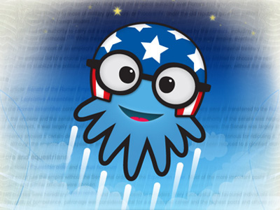 Wiki Game App Illustration app clouds flying game iphone octopus sky stars wiki