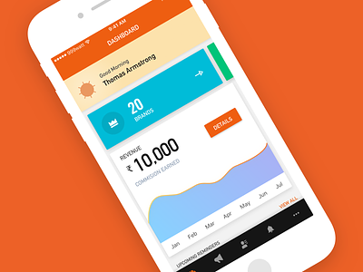 Dashboard 999watt design design studio india mobile app orange ui