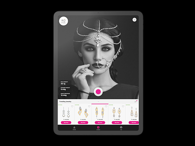 Virtual Jewellery try on AR App 999watt augmented reality black design studio india interface ipad app pink ui ux ui design