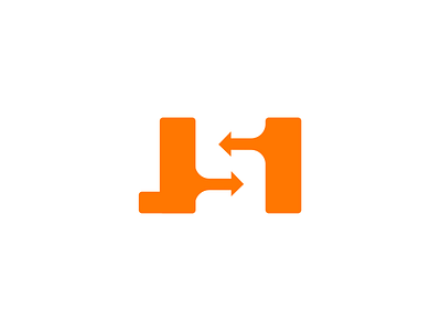 JSI Logo branding concept flat font i j letter logo negative space orange s symbol