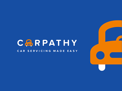 Carpathy Logo blue branding car logo design orange star