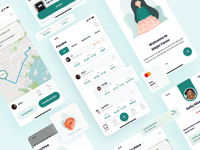 iOS Delivery App UI Elements box card clean delivery delivery app delivery service favor illustration listing map mobile onboarding payment profile progressbar screens ui user interface ux uxui