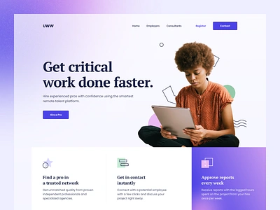 Marketing Website for Job Listing Product blur blurred background color design hbtat job job listing ondemand ui web website design work