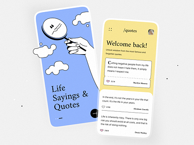 Mobile Application "Say the day" application clean design graphic design illustration mobile mobile application quotes sweet ui user interface uxui wise