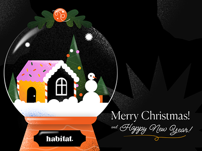 Merry Christmas 🎄 celebration christmas craft illustration joy new year post card snow ball winter
