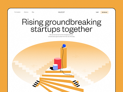Invest website clean design fund graphic design illustration investing landing startup ui uxui web website