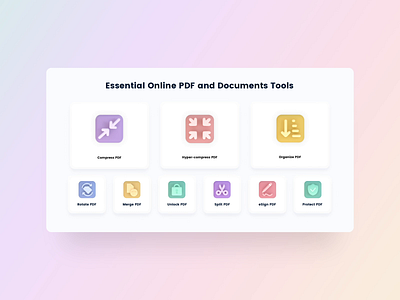 PDF Compressor 3D Icons 3d animated animated 3d cinema4d clean compressor design documents fresh home page icon icon set pdf saas sketch ui user interface ux uxui web