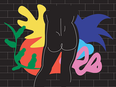 That's a good butt 80s butt color illustration rainbow