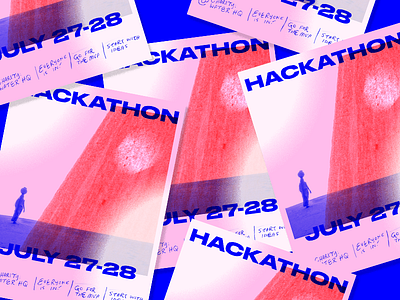 HACKATHON Posters brush hack hackathon lettering pink poster stroke type