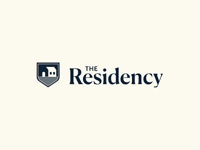 The Residency brand home house identity logo mark residence shield