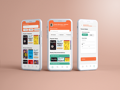 Bookstore Mobile App dashboard design mockup ui ux