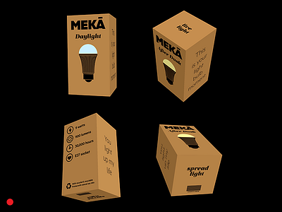 Meka bulbs copywriting icon design led lighting logo design package design packaging