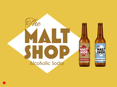 The Malt Shop bottle bottle design label label design package design packaging design root beer soda