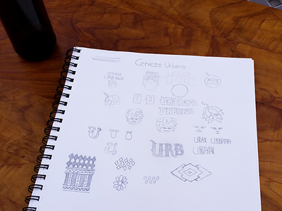 Cerveza Urbana - sketching beer brewery logo design sketch sketching