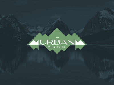 Urbay Whiskey Co. distillery logo minimal montana mountains whiskey whisky