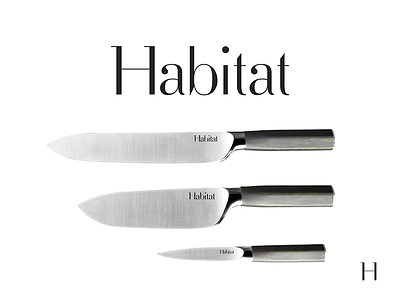 Habitat custom type hand lettering handlettering homewares kitchen knife logotype typography wordmark