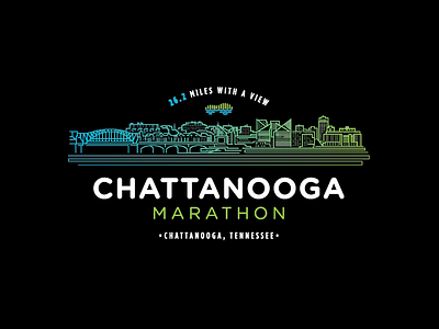 Chattanooga Marathon Skyline apparel design graphic design logo design