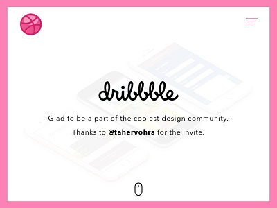 Dribbble debut ui web