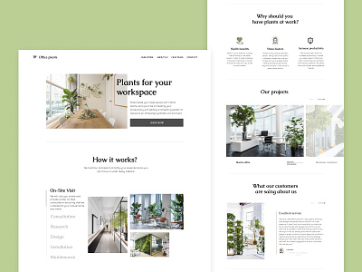🌿 Plants for your workspace - main page 🌿 concept design landingpage plant product design ui ux