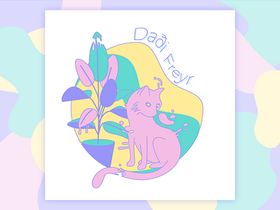 Daði Freyr Band Tee cat dribbbleweeklywarmup gloop melty pastel pastels space cat weekly challenge