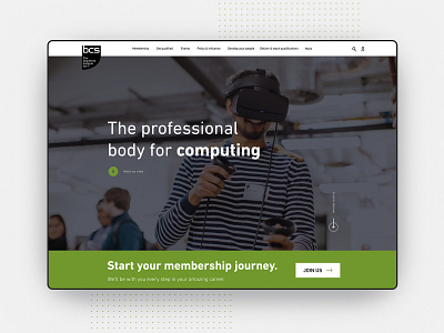 BCS Homepage brand branding charity computing customer journey experience design figma graphic design icon logo membership project testing ui user userinterface ux vector webdesign website