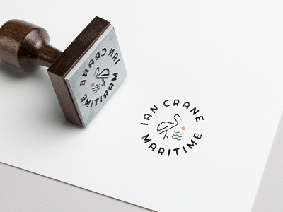 Ian Crane Maritime Stamp bird logo brand brand application brand identity branding crane experience design iconography identity illustrator logo sea shipping stamp sun typography water waves