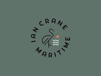 Ian Crane Maritime Stamp bird brand branding crane crane logo experience design icon illustration logo maritime print design sea typography waves