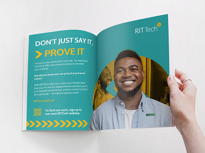 RITTech campaign - Don't just say it, prove it. Magazine Advert advert brand branding customer journey design editorial experience design graphic design marketing campaign print print design typography