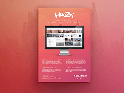 Hoozzi Advert advert branding editorial hoozzi mac portal print design promotion shadow ui ux online portal website