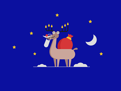 Christmas deer deer flat icon illustration vector