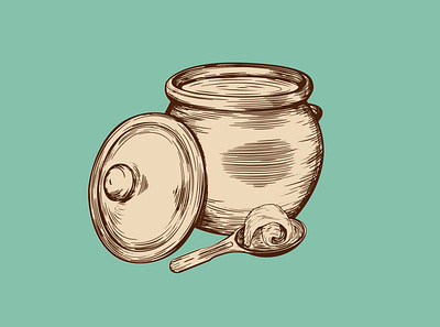 Oil pot illustration painting vector