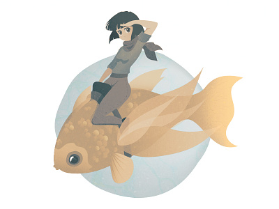 FishTale characters digital 2d fish girl illustration